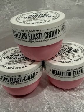 Sale!Sol de Janeiro Beija Flor Elasti-Cream - Pink and White Jar . New.